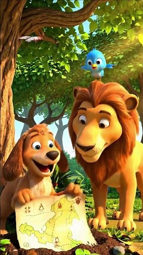 Forest Friends and the Hidden Treasure | 3D Cartoon Animals Story for Kids | Teamwork & Adventure