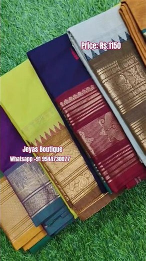 Kanchi Cotton Sarees with Blouse | Jeyas Boutique #diwali #kanchipuram #cotton #saree #online