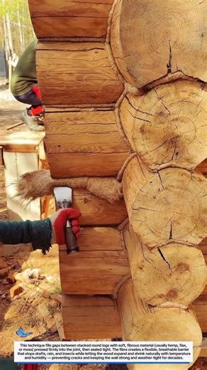 Log Cabin Chinking & Caulking with Natural Fibre