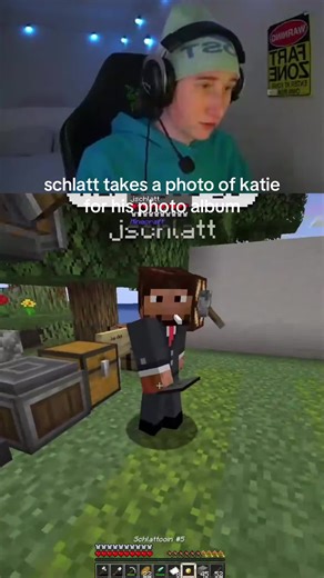 Jschlatt Takes Photo of Katie in Minecraft (QSMP)