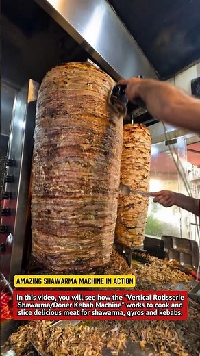 Amazing Shawarma Machine in Action | Doner Kebab Meat Cutting Process.