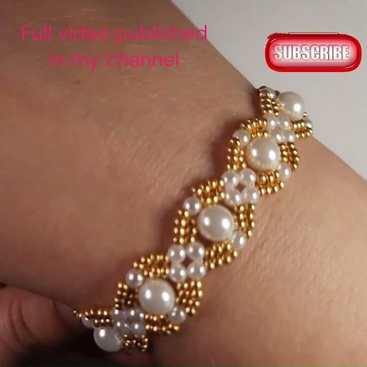 DIY Beaded Bracelet. Seed Bead Bracelet Tutorial: How To Make Pearl Bracelet. Beads Jewelry Making