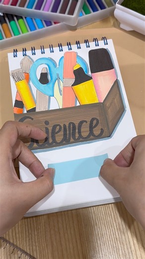 Creative Science Binder Front Page Idea #art #frontpage #diy #shorts