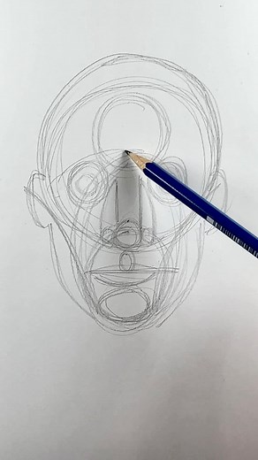Mark Liam Smith on Instagram: "Drawing the face 👨‍🦲using circles. The Reilly method explained in under a minute! Comment FACE if you’d like me to teach this method in a long video. ✍️ #reillymethod #drawing"