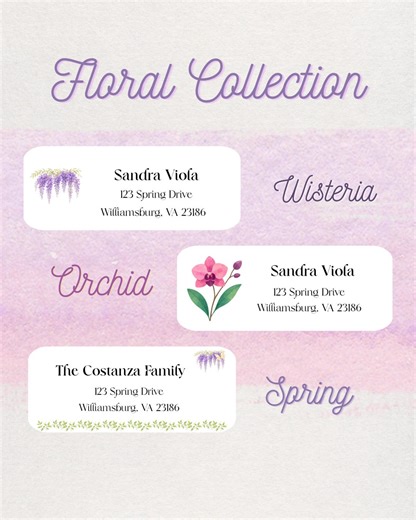 Personalized Return Address Labels Floral - Matte Custom Mailing Labels on Sheets - Self-adhesive Stickers (30-240) - Etsy