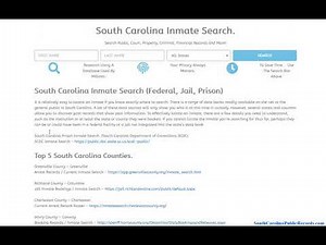 South Carolina Inmate Search (Lookup Arrest Jail and Prison Records).