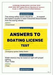 Boating License Test Answers 2026 | Free Practice Test Questions and Answers ✅