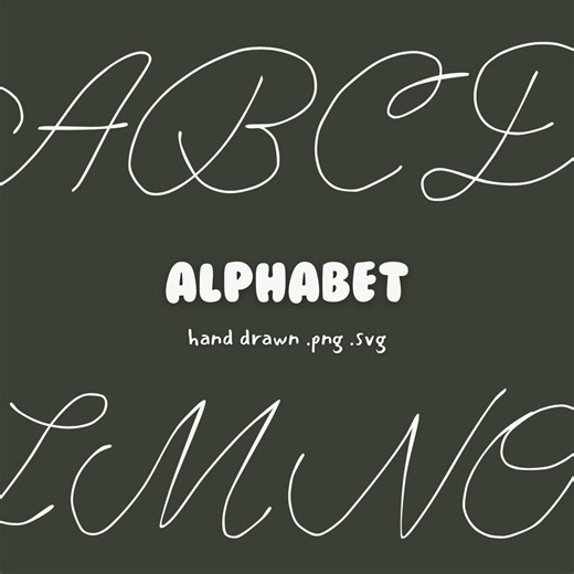 Hand Drawn Letters SVG & PNG | Whimsical Handwritten Alphabet | Doodle Lettering Clipart | Digital Download - Etsy
