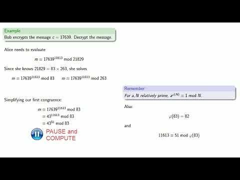 Decrypting RSA Using the Chinese Remainder Theorem