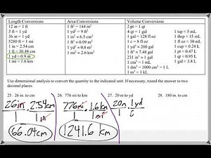 Math 118 : 1.1 #27, #28 (Mathematical Explorations Tutorial : Converting, Dimensional Analysis)