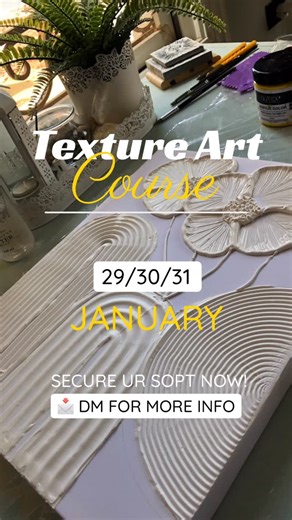 ≋𝕋𝔼𝕏𝕋𝕌ℝ𝔼•𝔸ℝ𝕋•𝔹𝕐•𝕆ℙ𝔸𝕃≋ on Instagram: "✨ Texture Art Course 🎨 A perfect opportunity to explore Texture Art and embark on an unforgettable creative journey! ✨ What to Expect in Our Texture Art Course: Learn different techniques such as: Types of paste, palette knife techniques, stencils, scrapers, color theory, protective layers, and many more techniques. 🏠Hosted by: @opal_art_studio.eg ⛔️ No previous experience needed 🙅🏻‍♀️ 📦 All materials are provided 🗓 Dates: January 29 / 30 /