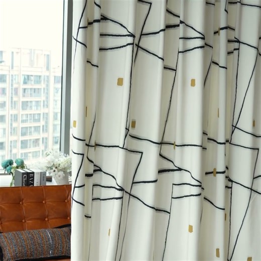 his Geometric Curtain Instantly Elevates Any Room #homedecor #hugmoom #home # #interiordesign