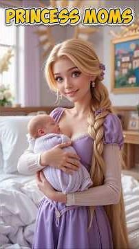 Disney Princesses with their newborns || #disney #princess #shorts