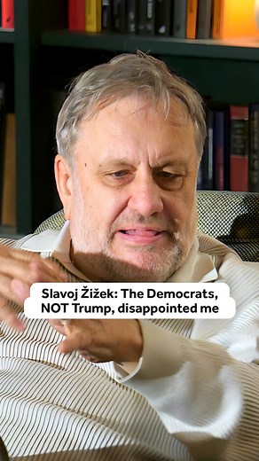 “The Democrats were totally blind” @slavojzizeks, Slovenian psychoanalyst and philosopher, joined UnHerd’s Flo Read to discuss #Trump’s #Leninist tactics during the Biden era - and the #Democrats’ failure to prevent him being re-elected. Watch the full event on the UnHerd YouTube channel at the link in the bio. | UnHerd