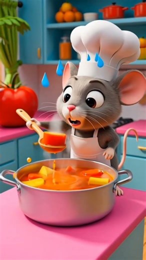 a mouse cooking
