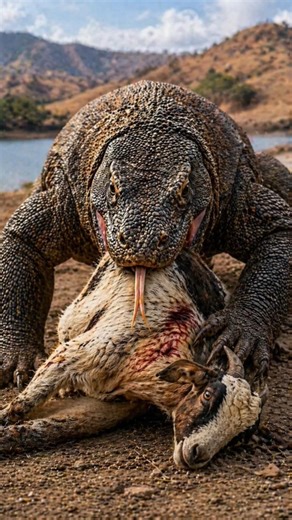 Komodo Dragon Attacks Goat 😱 | Real-Life Dragon