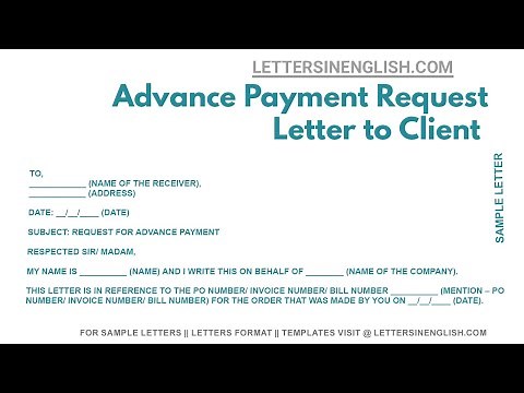Advance Payment Request Letter To Client - Sample Letter to Request for Advance Payment to Client
