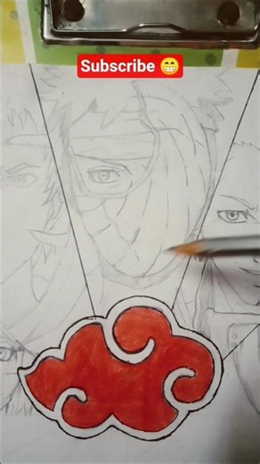 Drawing of akatsuki all members 🔥 from Naruto #shorts #anime #nature