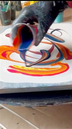 Amazing Acrylic Pouring Technique | Mesmerizing Fluid Art #shorts