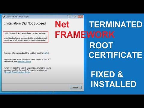 Fix Net Framework installation a certificate chain processed, but terminated in a root certificate