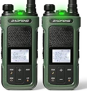 Baofeng G11S GMRS Radio Handheld, Rechargeable Walkie Talkies Long Range NOAA 2 Way Radio, GMRS Repeater Capable, with Earpiece (2 Pack)