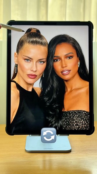 Adriana Lima and Jasmine Tookes swapping #victoriasecret #adrianalima