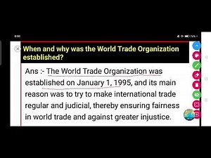 When and why was the World Trade Organization established?