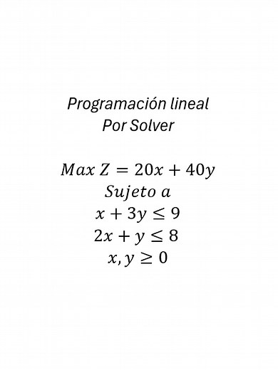 Programación Lineal con Solver: Aprende Matemáticas