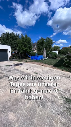 Steffi | DIY Home & Garden on Instagram: "Was wir in wenigen Tagen aus unserer Einfahrt gemacht haben! 🤣 Glaubt man gar nicht wieviel Beton da gewesen ist. Plant euch genug Budget mit ein, denn die Entsorgung kostet richtig. Kommentiert oder liked wenn ihr Part 2 sehen möchtet. Der Algorithmus spielt es euch aus 😊"