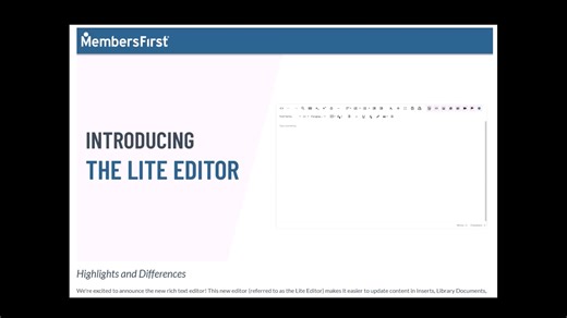 New Lite Editor Introduction