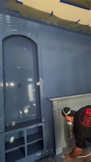 154K views · 988 reactions | Painting this ceiling wall into blue colour #paint #painting #satisfying #spraypainting | K Pro Painting | Facebook