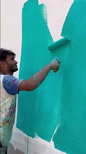 Outside painting green colour fast cort 🏡 #art