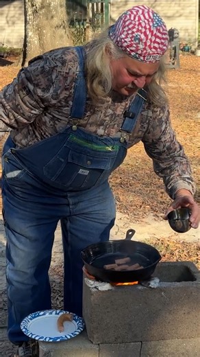 Cooking sausage and eggs on my rocket stove! #cooking #breakfast | Bruce Mitchell