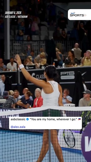 “Home is the people, and not the place.” 🥹🇵🇭 WATCH: Filipina tennis ace Alex Eala shared that she finds comfort in knowing Filipino fans will always have her back, wherever she goes and competes. Eala received full support during her match against Croatia’s Donna Vekić at the 2026 ASB Classic, where she pulled off a three-set win, 4–6, 6–4, 6–4. Follow #GMASports for more updates. 🎥: ASB Classic / Instagram | GMA Sports PH