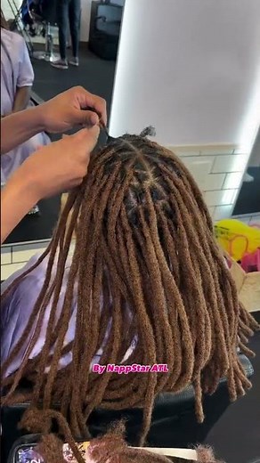 Amazing Human Hair Loc Extensions Installation by NappStar ATL.😍 Book appointment at NappStar.com