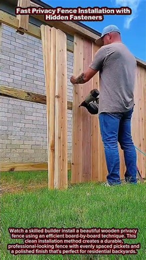 Fast Privacy Fence Installation with Hidden Fasteners #woodworking #carpentry