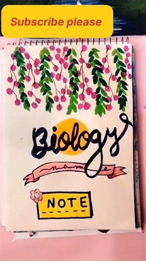 Biology Notebook Cover Page Design 🌸 Easy & Beautiful | DIY School Project Idea