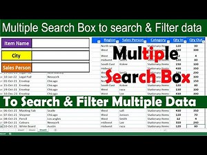 How to Create Multiple Search Box for searching and filtering data in Excel by learning center