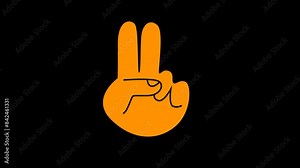 hand two finger animation looping. on transparent background