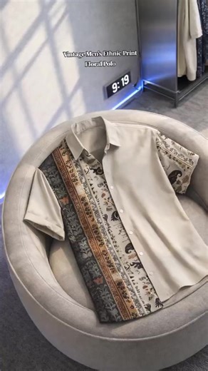 Vintage Men's Ethnic Print Floral Polo: Style Guide
