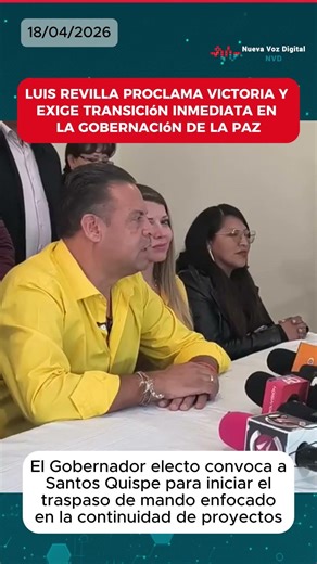 LUIS REVILLA IS THE GOVERNOR: Official notification and call for immediate transition