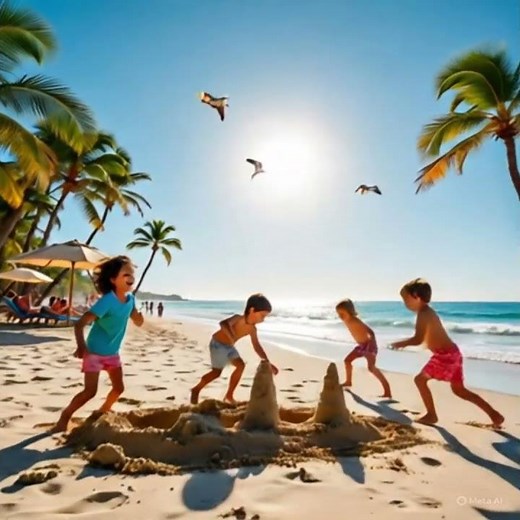 Sunny Beach Fun | Kids Playing at the Beach | Animated Video for Toddlers