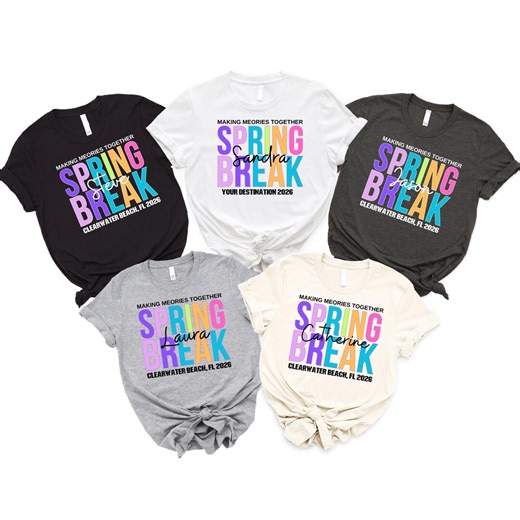 Spring Break Squad 2026 Shirt, Custom Group Trip, Personalized Beach Vacation - Etsy