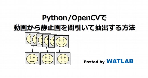 Python/OpenCVで動画から静止画を間引いて抽出する方法 | WATLAB