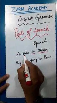 English Grammer (Parts of speech)Lecture 1