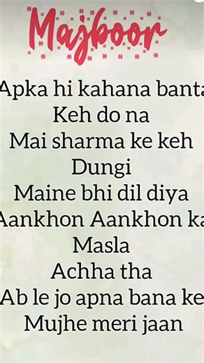 Majboor song in lyrics