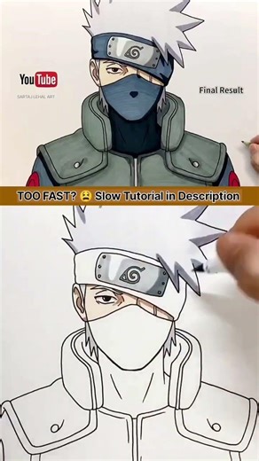 How to Draw Kakashi Face | Easy Drawing .#anime #art#viral#drawing#viral #shorts #kakashi #subscribe