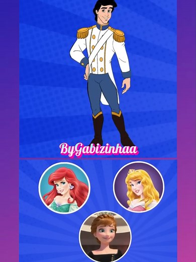 Guess The Disney Princess by her Prince | Challenge For Disney True Fans| #bygabizinhaa #princess #princessdisney #princessdisney✨ #quiz