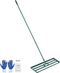 VEVOR Lawn Leveling Rake, 36“ x10 Level Lawn Tool, Heavy-Duty Lawn Leveler with 78"" Steel Extended Handle, Yard Leveling Rake Suit for Garden, Golf Lawn, Farm, Green