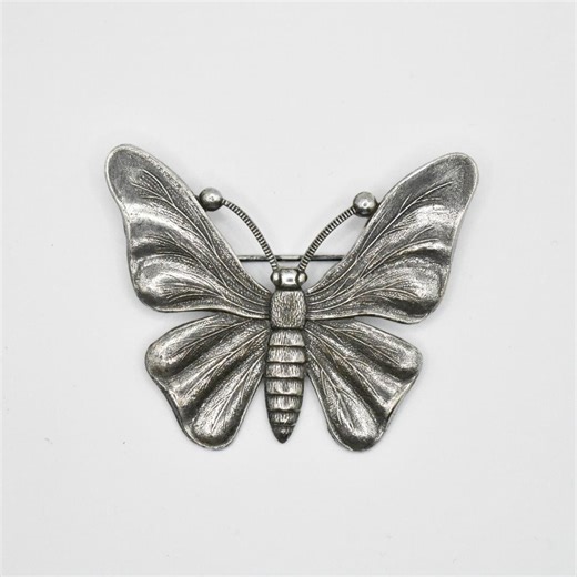 Vintage Miriam Haskell Silver Tone Butterfly Brooch – Detailed Nature Statement Pin - Etsy